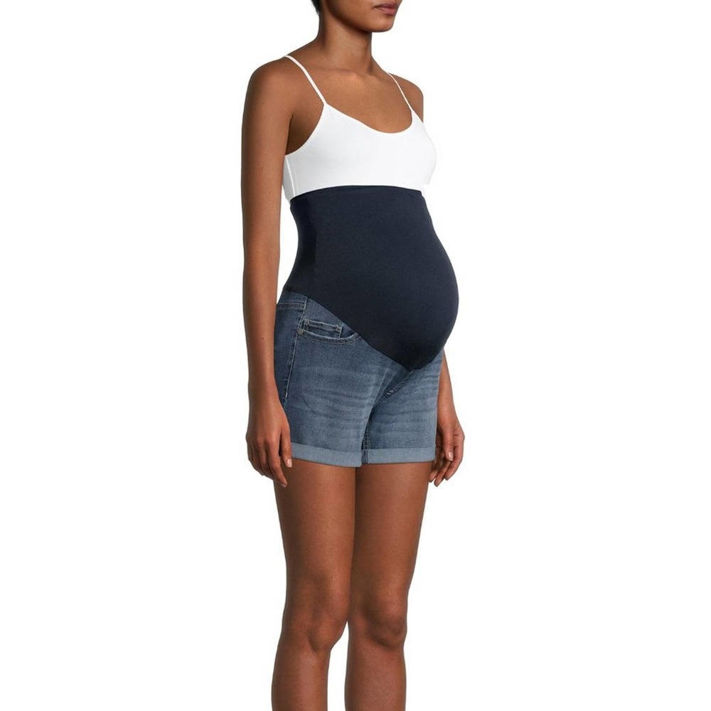 Time and Tru Women's Rolled Cuff Maternity Shorts